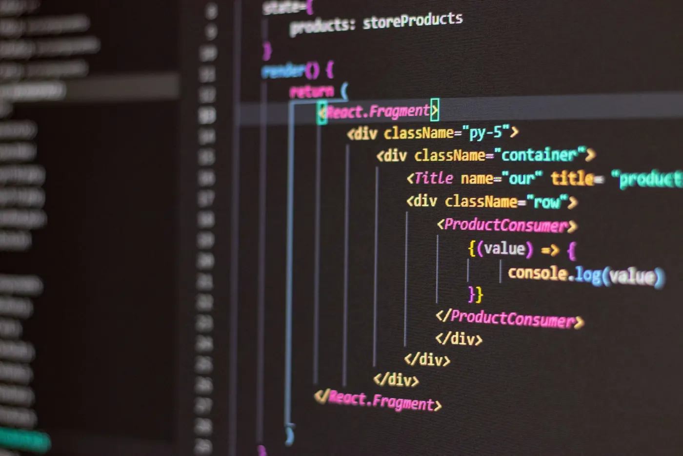 Programmcode auf einem Bildschirm